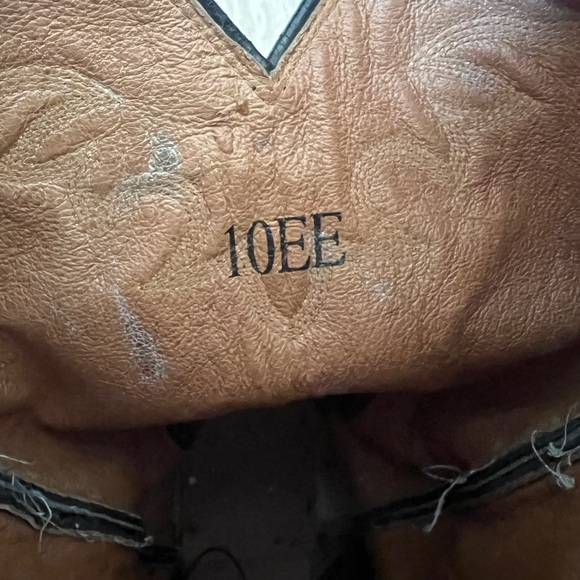 Ariat Men’s Brown & Black Leather Cowboy Work Boots size 10 wide - Picture 10 of 11